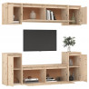 Szafki pod TV, 6 szt., lite drewno sosnowe