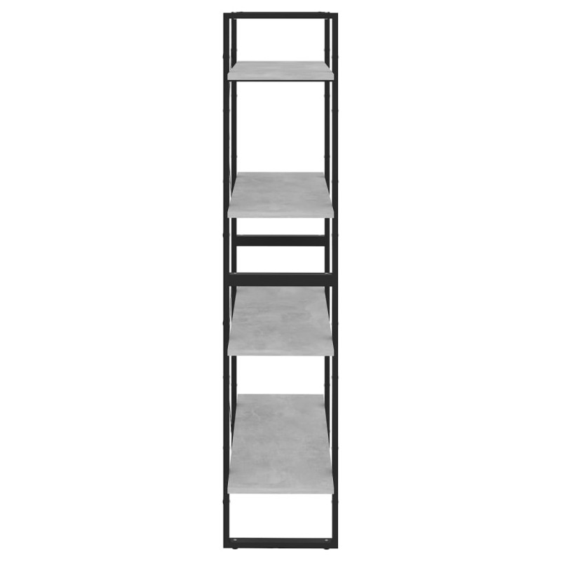 4-poziomowy regał na książki, szarość betonu, 80x30x140 cm
