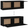 Szafki pod TV, 6 szt., czarne, lite drewno sosnowe