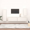 Szafki pod TV, 4 szt., białe, lite drewno sosnowe