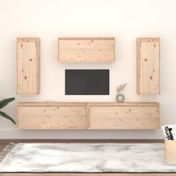 Szafki pod TV, 5 szt., lite drewno sosnowe