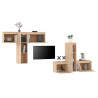 Szafki pod TV, 6 szt., lite drewno sosnowe