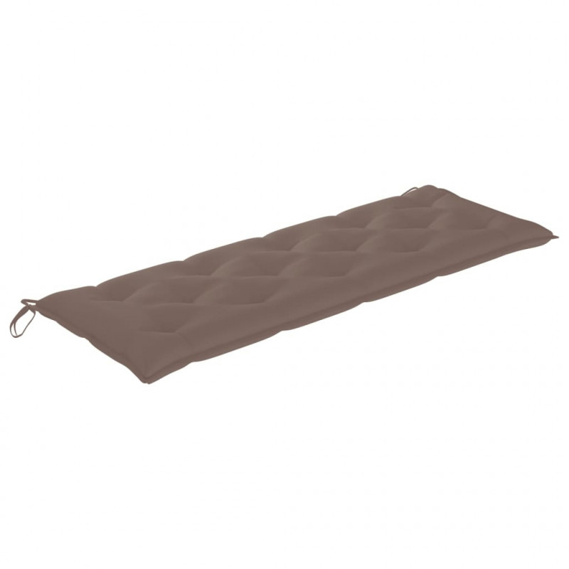 Ławka Batavia z taupe poduszką, 150 cm, lite drewno tekowe