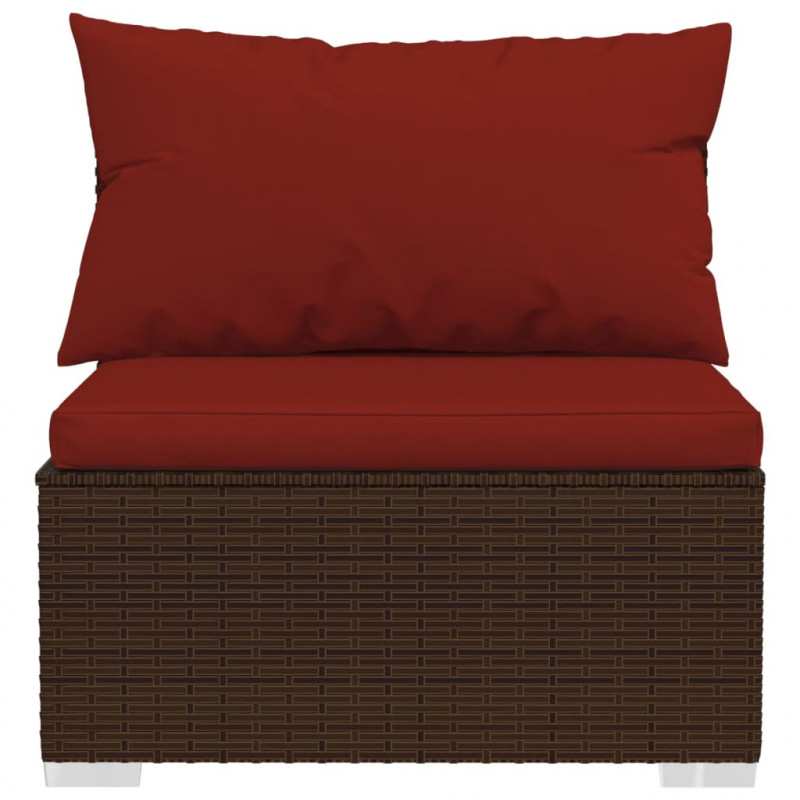 13-cz. zestaw wypoczynkowy do ogrodu, poduszki, rattan PE, brąz