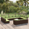 14-cz. zestaw wypoczynkowy do ogrodu, poduszki, rattan PE, brąz