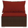 11-cz. zestaw wypoczynkowy do ogrodu, poduszki, rattan PE, brąz