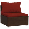 8-cz. zestaw wypoczynkowy do ogrodu, poduszki, rattan PE, brąz
