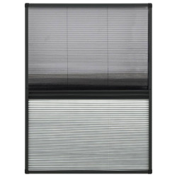 Plisowana moskitiera okienna z roletą, aluminium, 80x120 cm