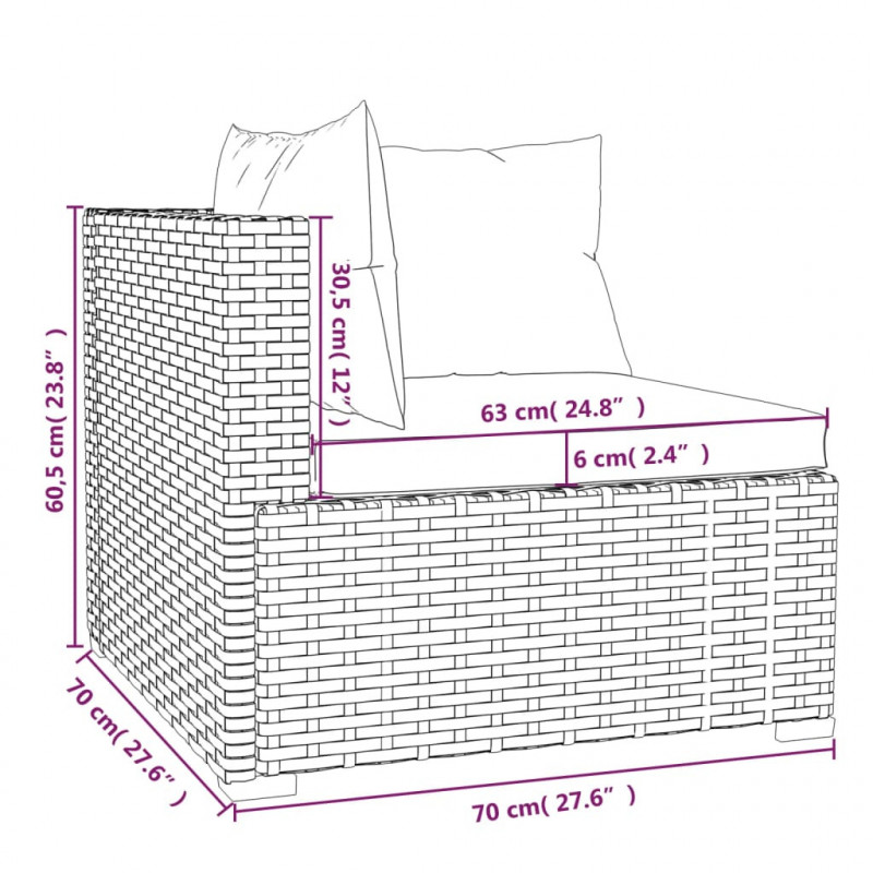8-cz. zestaw wypoczynkowy do ogrodu, z poduszkami, brązowy
