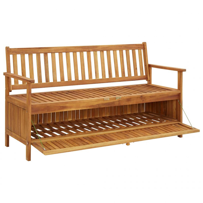 Ławka ogrodowa ze schowkiem, 148 cm, lite drewno akacjowe
