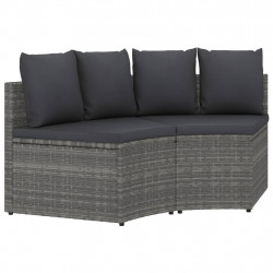 2-częściowa sofa ogrodowa z poduszkami, polirattan, szara