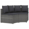 2-częściowa sofa ogrodowa z poduszkami, polirattan, szara