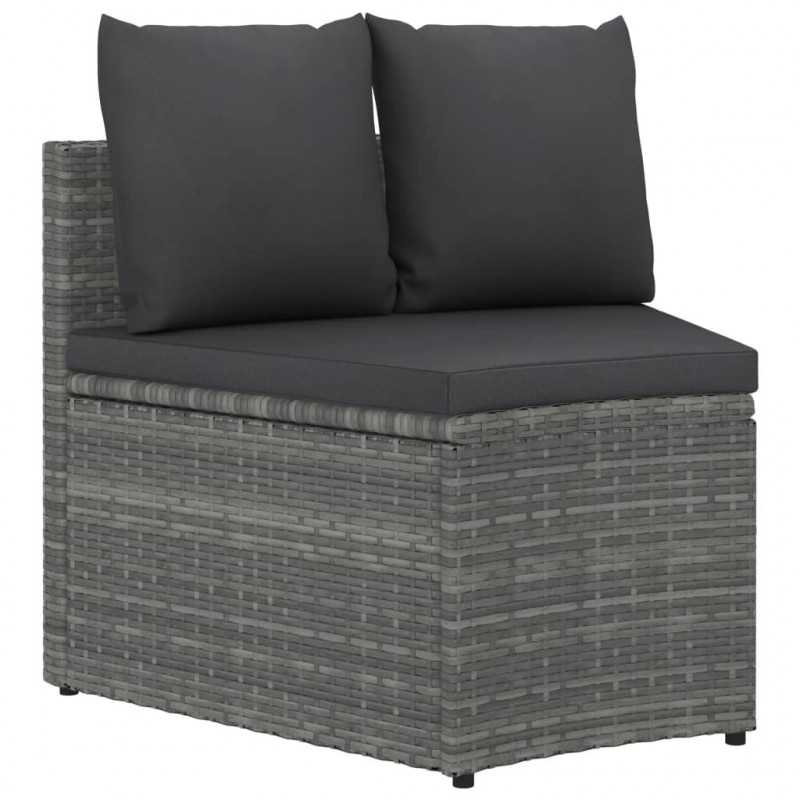 2-częściowa sofa ogrodowa z poduszkami, polirattan, szara