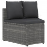 2-częściowa sofa ogrodowa z poduszkami, polirattan, szara