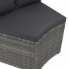 2-częściowa sofa ogrodowa z poduszkami, polirattan, szara