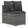 2-częściowa sofa ogrodowa z poduszkami, polirattan, szara