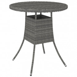 Stolik ogrodowy, szary, 70x70x73 cm, polirattan