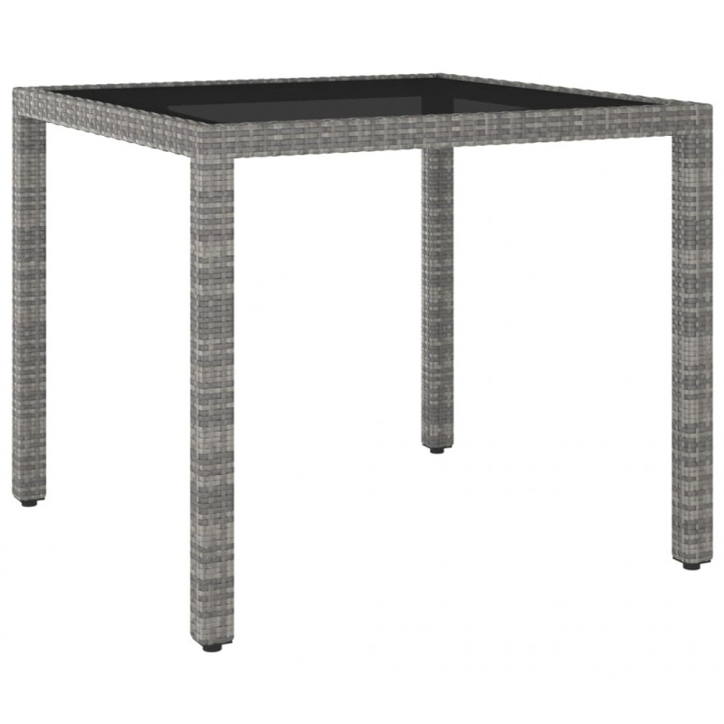 Stół ogrodowy, szary, 90x90x75 cm, rattan PE