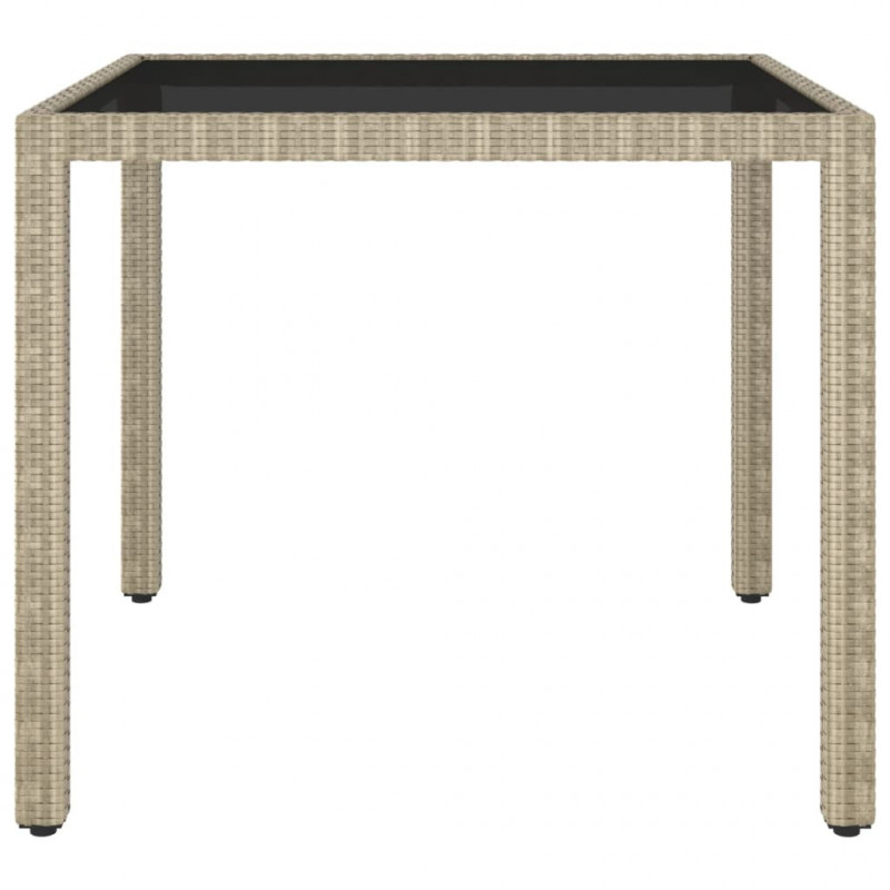 Stół ogrodowy, beżowy, 90x90x75 cm, rattan PE