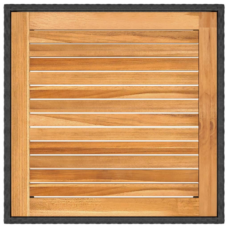 Stół ogrodowy, czarny, 90x90x75 cm, rattan PE