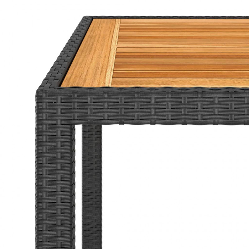 Stół ogrodowy, czarny, 90x90x75 cm, rattan PE