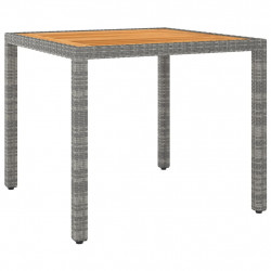 Stół ogrodowy, szary, 90x90x75 cm, rattan PE
