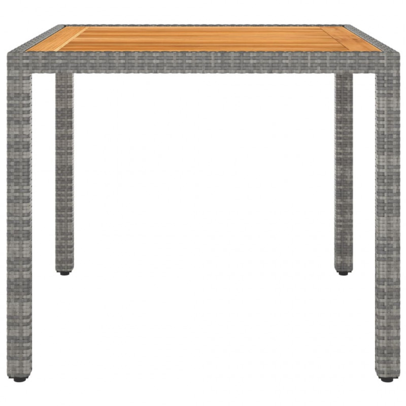 Stół ogrodowy, szary, 90x90x75 cm, rattan PE