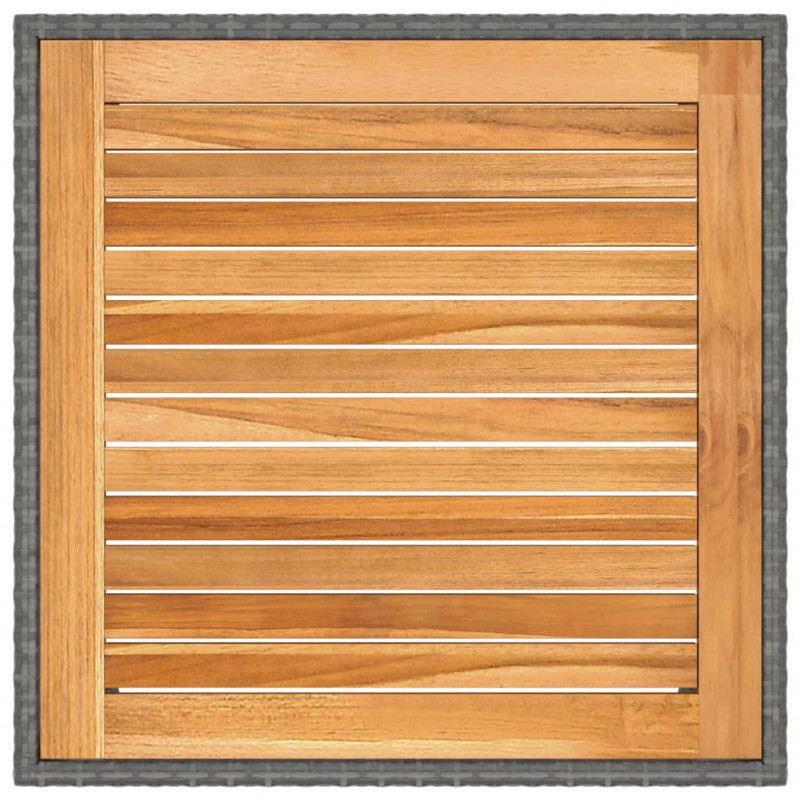 Stół ogrodowy, szary, 90x90x75 cm, rattan PE