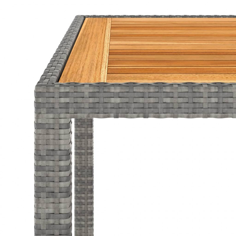 Stół ogrodowy, szary, 90x90x75 cm, rattan PE