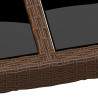 Stół ogrodowy, 150x90x75 cm, szkło i rattan PE, brązowy