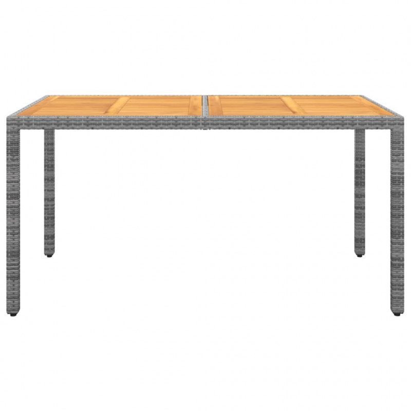 Stół ogrodowy, 150x90x75 cm, akacja i rattan PE, szary