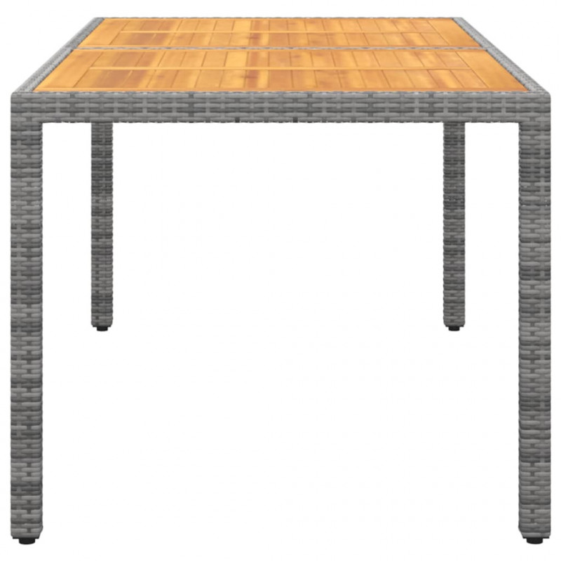 Stół ogrodowy, 150x90x75 cm, akacja i rattan PE, szary