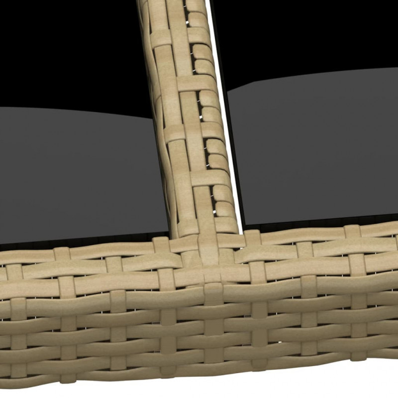 Stół ogrodowy, 190x90x75 cm, szkło i rattan PE, beżowy