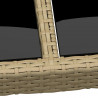 Stół ogrodowy, 190x90x75 cm, szkło i rattan PE, beżowy