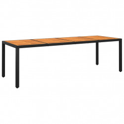 Stół ogrodowy, 250x100x75 cm, akacja i rattan PE, czarny