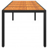 Stół ogrodowy, 250x100x75 cm, akacja i rattan PE, czarny