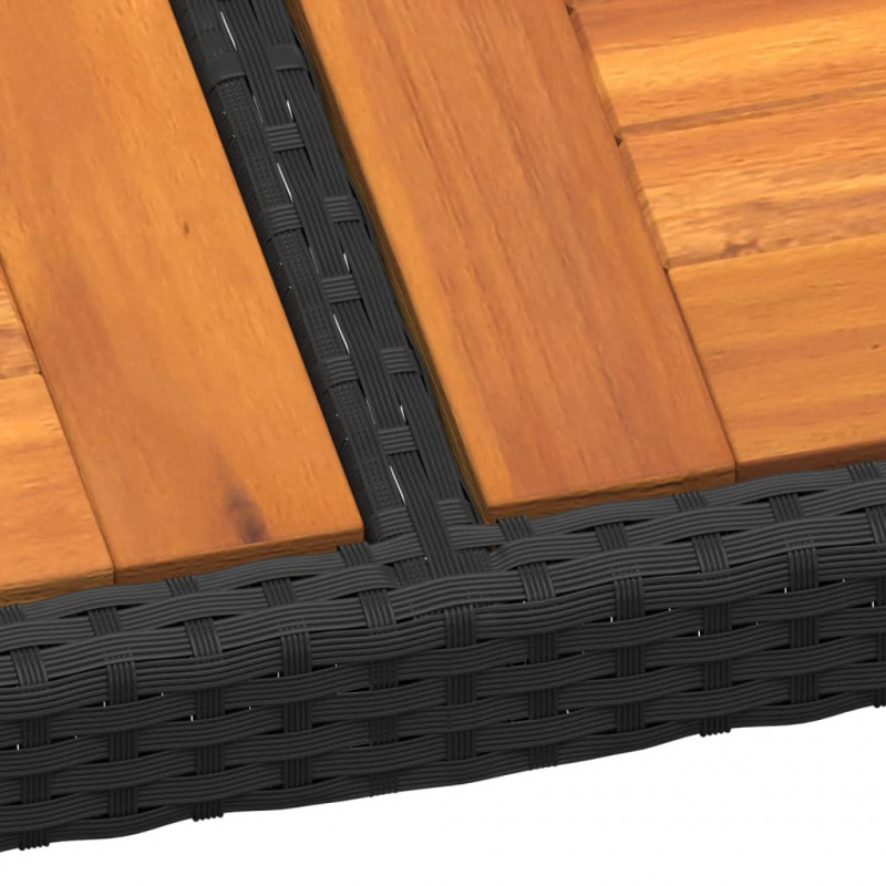 Stół ogrodowy, 250x100x75 cm, akacja i rattan PE, czarny