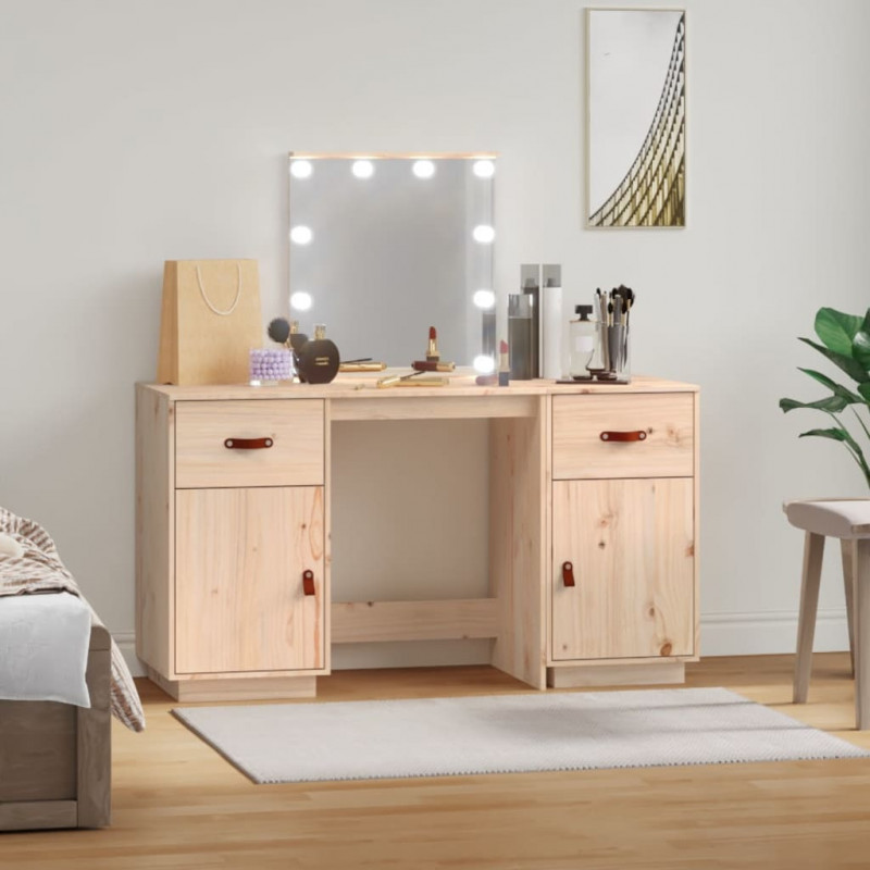 Toaletka z LED, lite drewno sosnowe