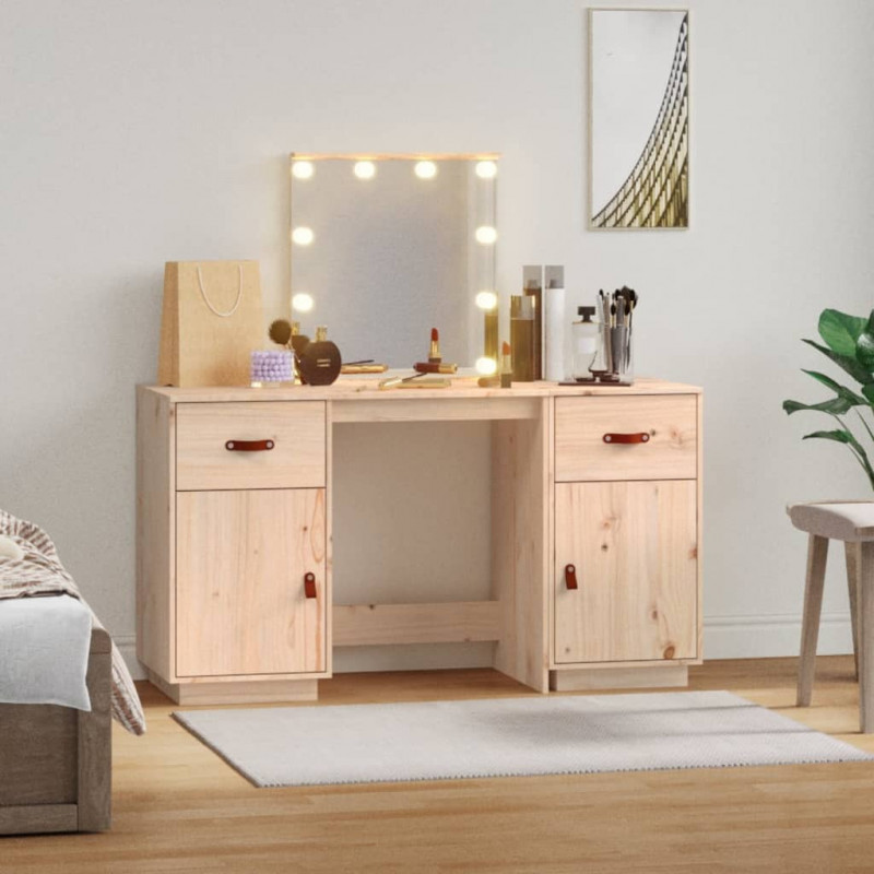 Toaletka z LED, lite drewno sosnowe