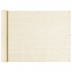 Parawan balkonowy, kremowy, 90x600 cm, HDPE