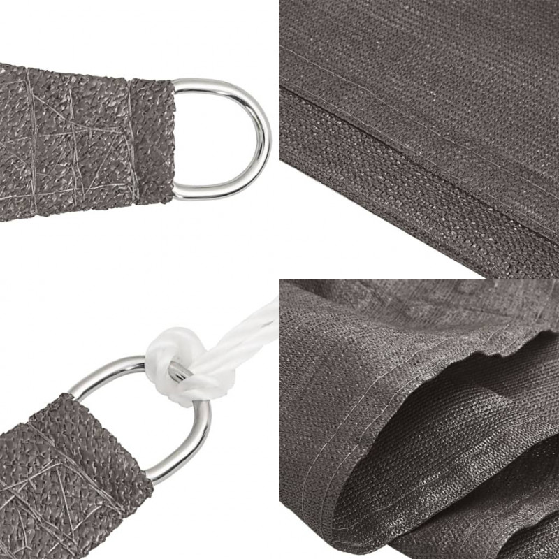 Żagiel przeciwsłoneczny, 160 g/m², antracytowy, 7x7 m, HDPE