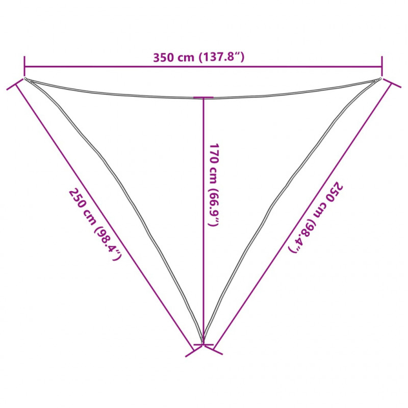 Żagiel przeciwsłoneczny, 160 g/m², beżowy, 2,5x2,5x3,5 m, HDPE