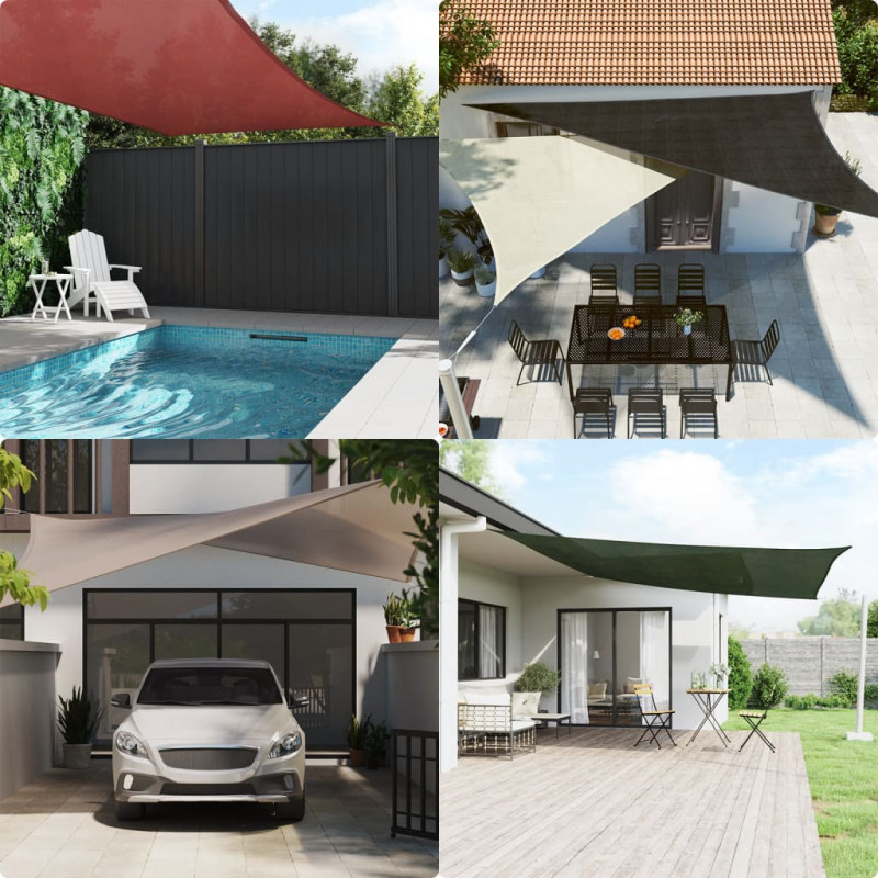 Żagiel przeciwsłoneczny, 160 g/m², beżowy, 5x7x7 m, HDPE