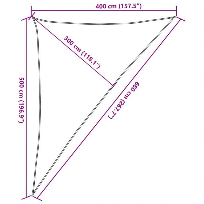 Żagiel przeciwsłoneczny, 160 g/m², beżowy, 4x5x6,8 m, HDPE