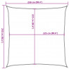 Żagiel przeciwsłoneczny, 160 g/m², biały, 2,5x2,5 m, HDPE
