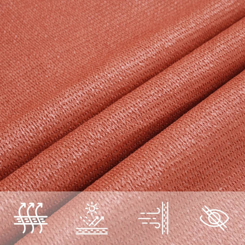 Żagiel przeciwsłoneczny, 160 g/m², terakotowy, 3x3x3 m, HDPE