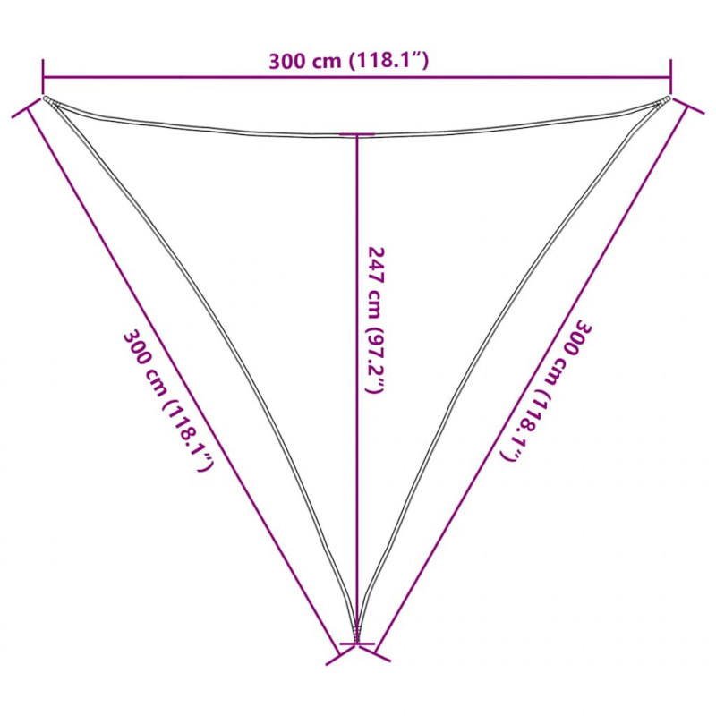 Żagiel przeciwsłoneczny, 160 g/m², terakotowy, 3x3x3 m, HDPE