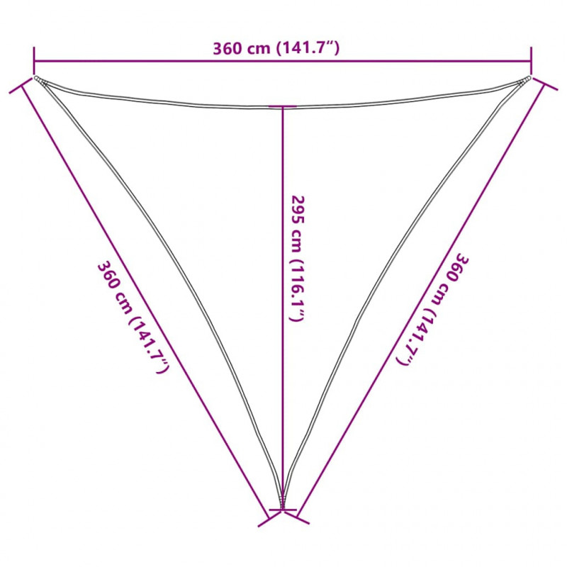 Żagiel przeciwsłoneczny, 160 g/m², terakota, 3,6x3,6x3,6m, HDPE