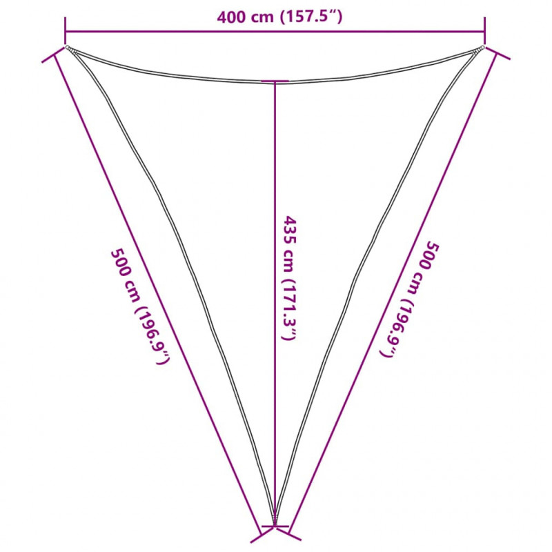 Żagiel przeciwsłoneczny, 160 g/m², terakota, 4x5x5 m, HDPE