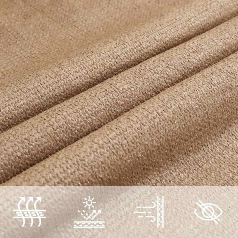 Żagiel przeciwsłoneczny, 160 g/m², kolor taupe, 3x4 m, HDPE